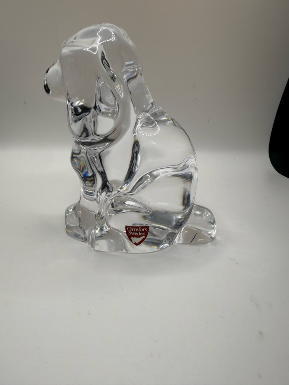 Clear Crystal Dog Figurine - Sparkling Decorative Accent